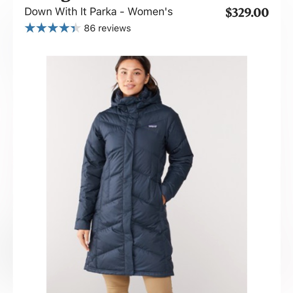 Patagonia Down With It Parka; size M; New Navy